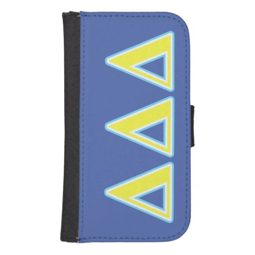 Delta Delta Delta Blue and Yellow Letters Phone Wallet