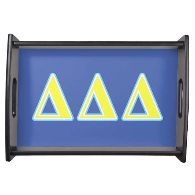 Delta Delta Delta Blue and Yellow Letters Serving Tray (Front)