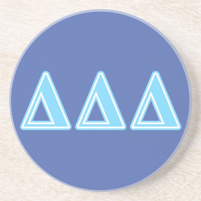 Delta Delta Delta Blue Letters Drink Coaster (Front)
