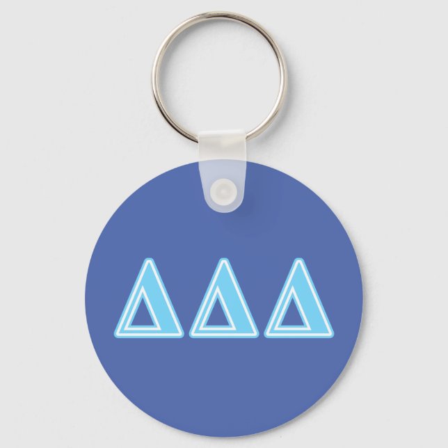 Delta Delta Delta Blue Letters Keychain (Front)