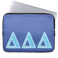 Delta Delta Delta Blue Letters Laptop Sleeve