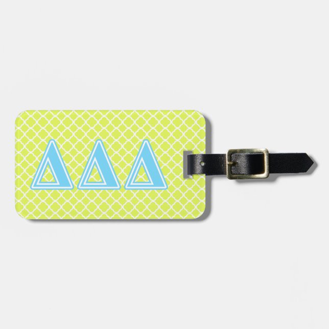 Delta Delta Delta Blue Letters Luggage Tag (Front Horizontal)
