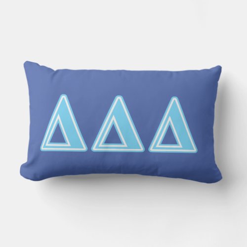 Delta Delta Delta Blue Letters Lumbar Pillow