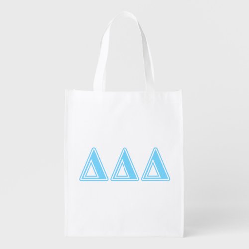 Delta Delta Delta Blue Letters Reusable Grocery Bag