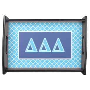 Delta Delta Delta Blue Letters Serving Tray