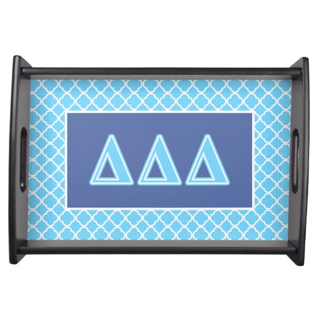 Delta Delta Delta Blue Letters Serving Tray (Front)