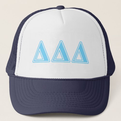 Delta Delta Delta Blue Letters Trucker Hat