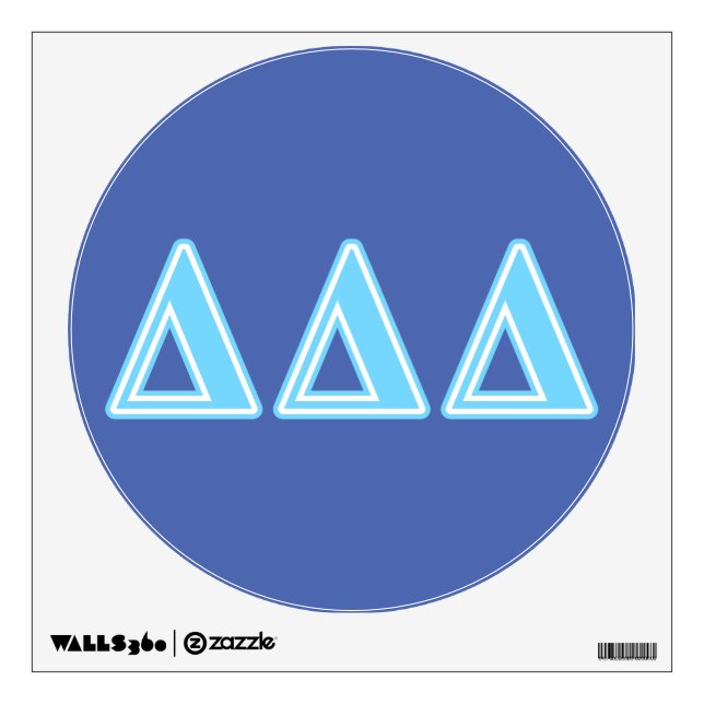 Delta Delta Delta Blue Letters Wall Decal (Front)