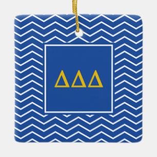 Delta Delta Delta   Chevron Pattern Ceramic Ornament