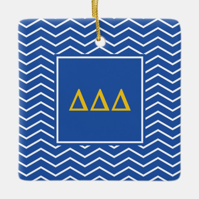 Delta Delta Delta | Chevron Pattern Ceramic Ornament (Front)