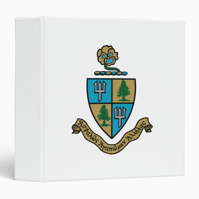 Delta Delta Delta Crest Color 3 Ring Binder (Front/Spine)