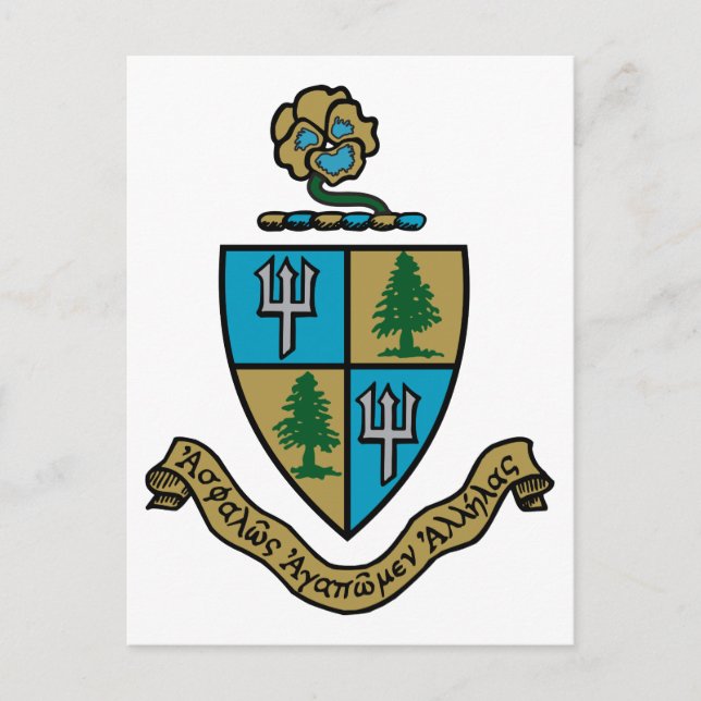 Delta Delta Delta Crest Color Postcard (Front)