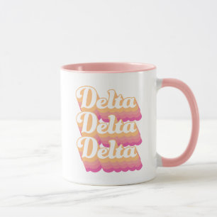 Delta Delta Delta   Groovy Script Mug