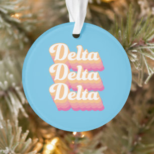 Delta Delta Delta   Groovy Script Ornament