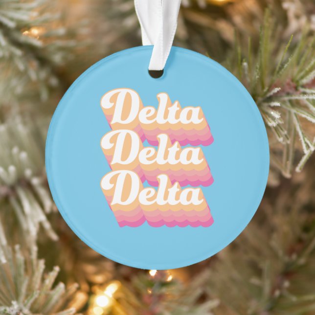 Delta Delta Delta | Groovy Script Ornament (Tree)