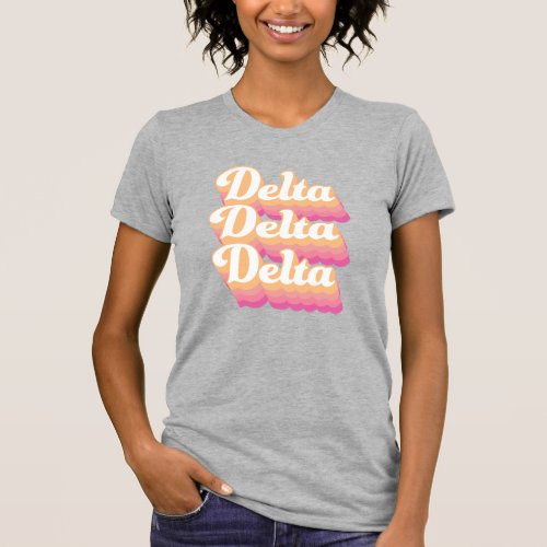 Delta Delta Delta  Groovy Script T_Shirt