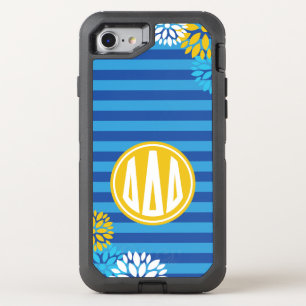 Delta Delta Delta Monogram Stripe Pattern OtterBox Defender iPhone SE/8/7 Case