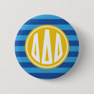 Delta Delta Delta   Monogram Stripe Pattern Pinback Button