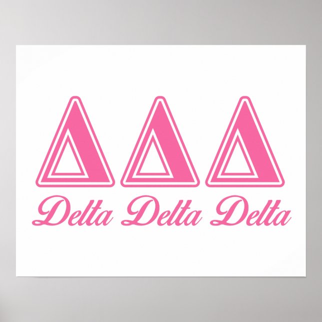 Delta Delta Delta Pink Letters 2 Poster (Front)