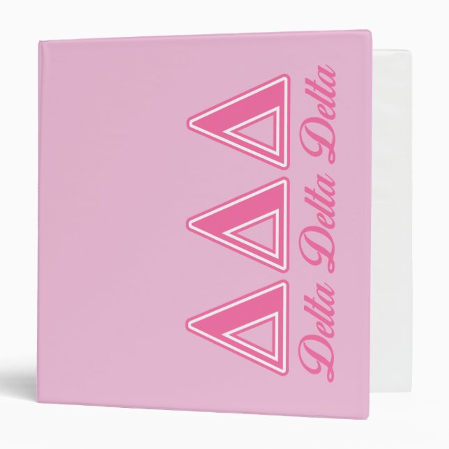 Delta Delta Delta Pink Letters Binder (Front/Inside)