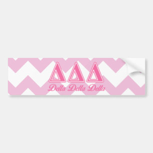 Delta Delta Delta Pink Letters Bumper Sticker