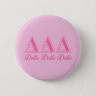 Delta Delta Delta Pink Letters Button