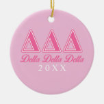 Delta Delta Delta Pink Letters Ceramic Ornament at Zazzle