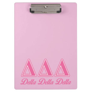 Delta Delta Delta Pink Letters Clipboard
