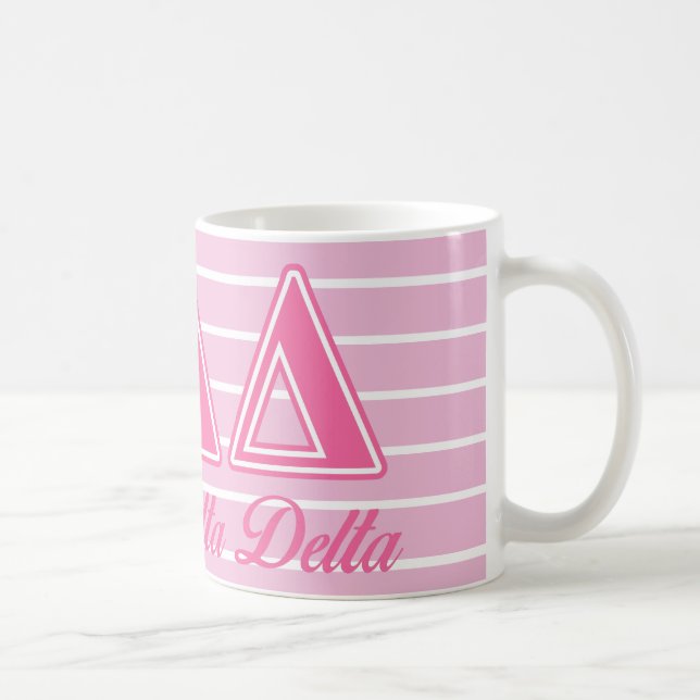 Delta Delta Delta Pink Letters Coffee Mug (Right)