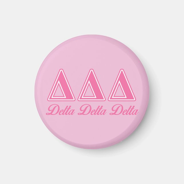Delta Delta Delta Pink Letters Magnet (Front)