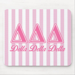 Delta Delta Delta Pink Letters Mouse Pad