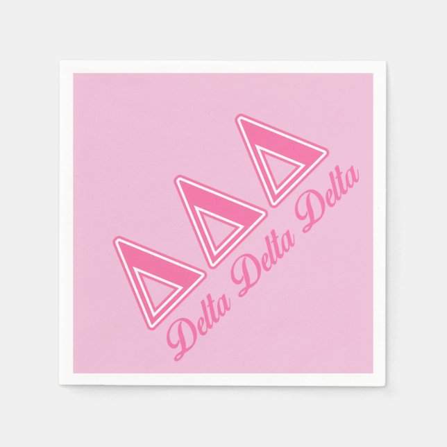 Delta Delta Delta Pink Letters Napkins (Front)