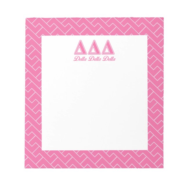 Delta Delta Delta Pink Letters Notepad (Front)
