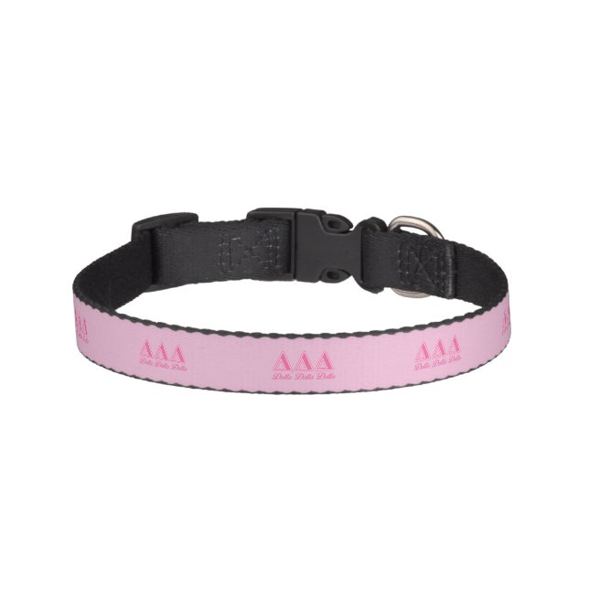 Delta Delta Delta Pink Letters Pet Collar (Front)