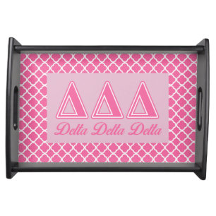 Delta Delta Delta Pink Letters Serving Tray