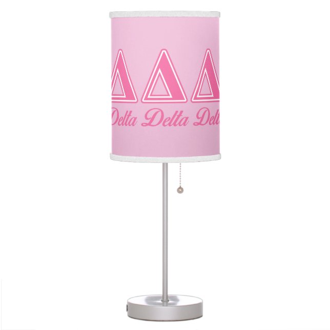 Delta Delta Delta Pink Letters Table Lamp (Left)