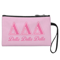 Delta Delta Delta Pink Letters Wristlet Wallet