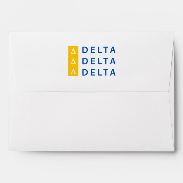 Delta Delta Delta | Stacked Envelope (Back (Top Flap))