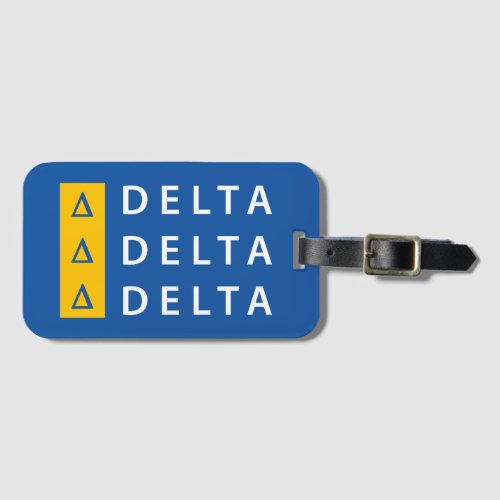 Delta Delta Delta  Stacked Luggage Tag