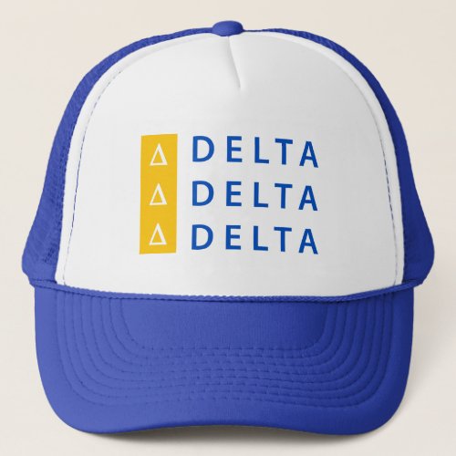 Delta Delta Delta  Stacked Trucker Hat