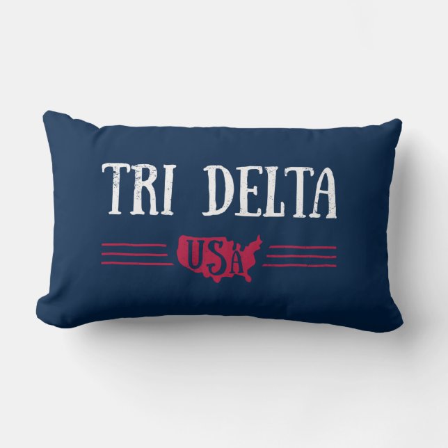 Delta Delta Delta | USA Lumbar Pillow (Front)