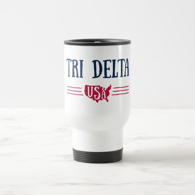Delta Delta Delta | USA Travel Mug (Center)