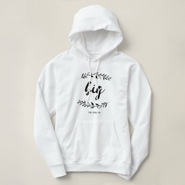 Delta Delta Dleta | Big Wreath Hoodie (Design Front)
