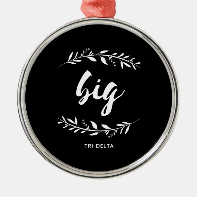 Delta Delta Dleta | Big Wreath Metal Ornament (Front)