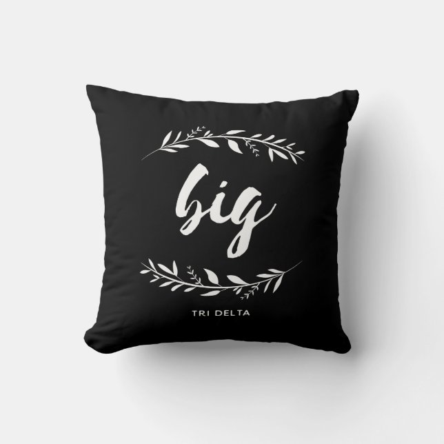 Delta Delta Dleta | Big Wreath Throw Pillow (Front)