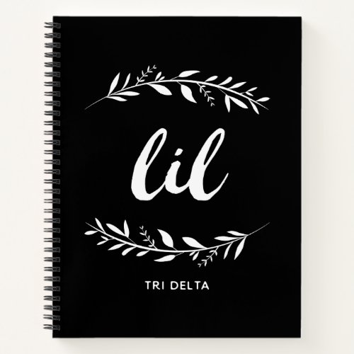 Delta Delta Dleta  Lil Wreath Notebook