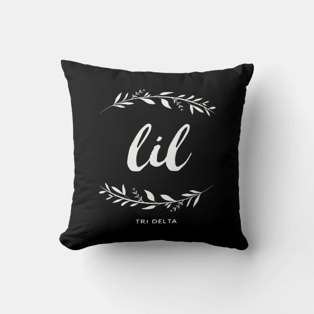 Delta Delta Dleta | Lil Wreath Throw Pillow (Front)