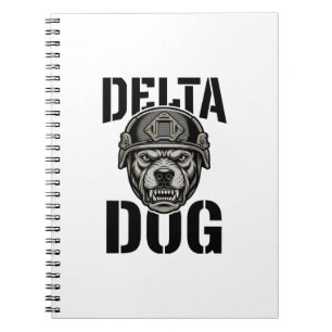 Delta Dog Bulldog Helmet Vintage Engraving Design_ Notebook