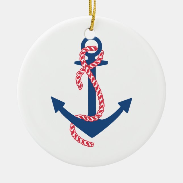 Delta Gamma Anchor Ceramic Ornament (Front)