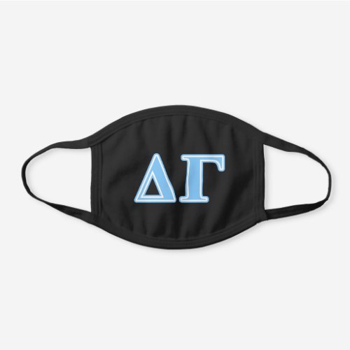 Delta Gamma Blue Letters Black Cotton Face Mask